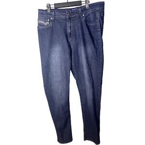 U-51 Jeans Women's Size 16 Stretch Skinny Fancy Crystal Pocket Comfort Dark Wash